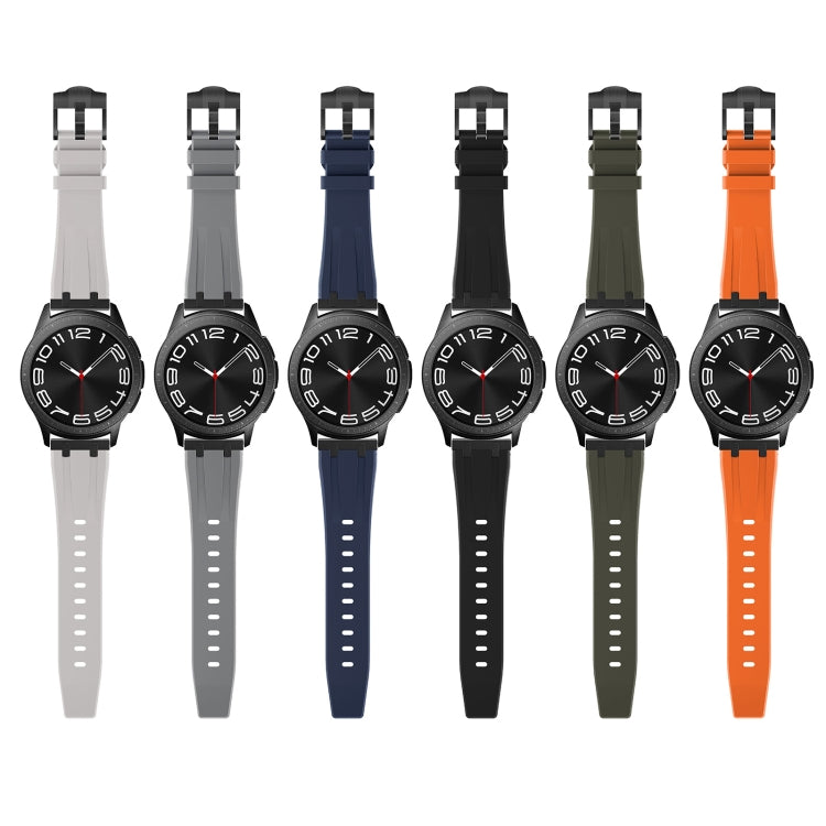22mm Flat Head Silicone Watch Band(Black Blue) - 22mm Bands by PMC TechLife | Online Shopping South Africa | PMC TechLife