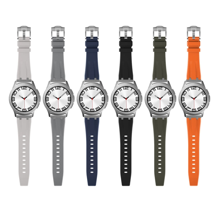 22mm Flat Head Silicone Watch Band(Black Blue) - 22mm Bands by PMC TechLife | Online Shopping South Africa | PMC TechLife