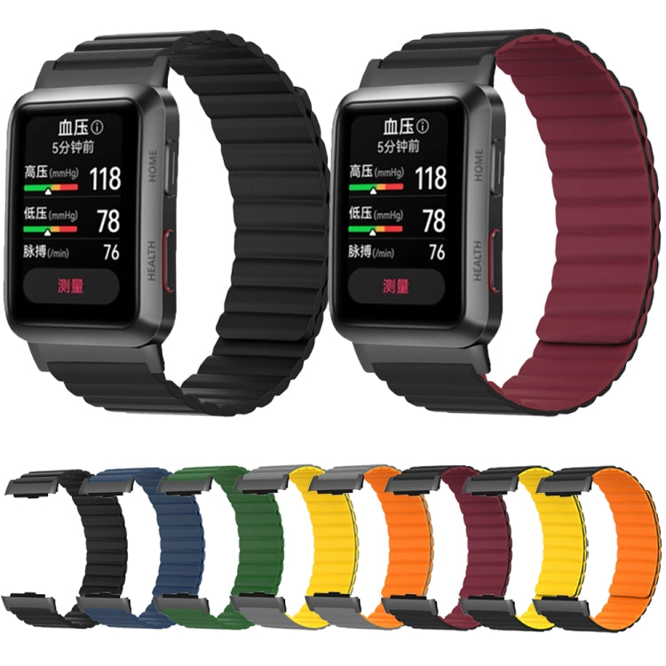 For Huawei Watch D Magnetic Silicone Watch Band(Black) - Watch Bands by PMC TechLife | Online Shopping South Africa | PMC TechLife