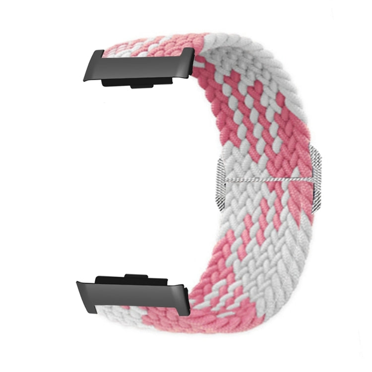 For Huawei Watch D Adjustable Woven Nylon Watch Band(Pink White) - Watch Bands by PMC Jewellery | Online Shopping South Africa | PMC Jewellery