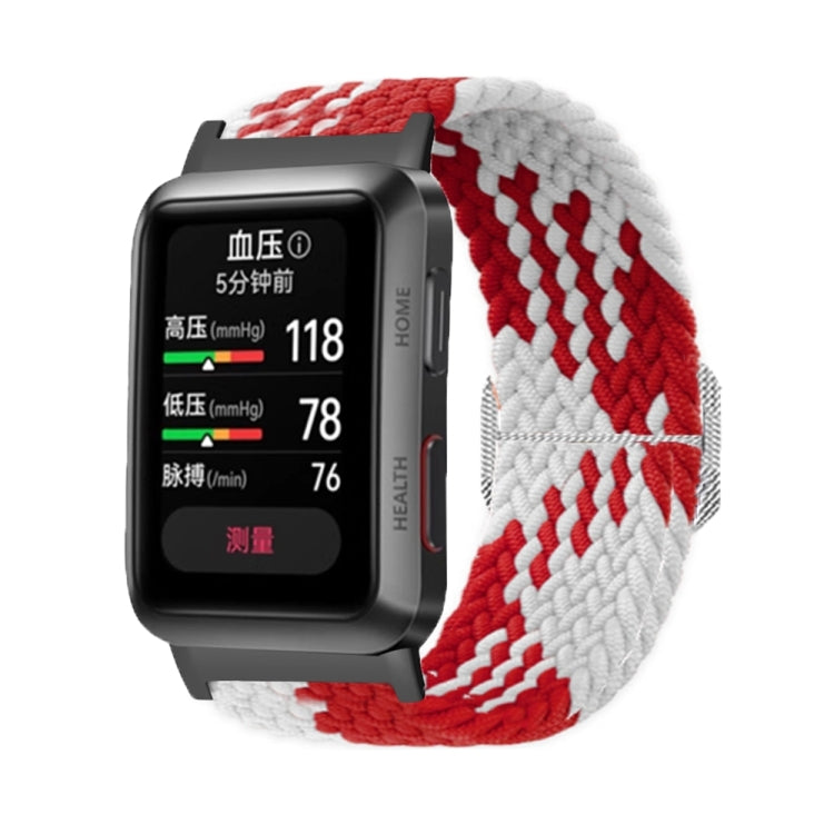 For Huawei Watch D Adjustable Woven Nylon Watch Band(Red White) - Watch Bands by PMC Jewellery | Online Shopping South Africa | PMC Jewellery