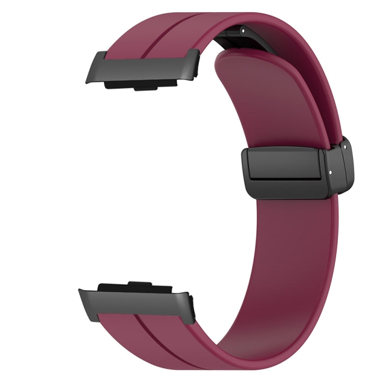 For Huawei Watch D Solid Color Folding Magnetic Buckle Silicone Watch Band(Wine Red) - Watch Bands by PMC Jewellery | Online Shopping South Africa | PMC Jewellery