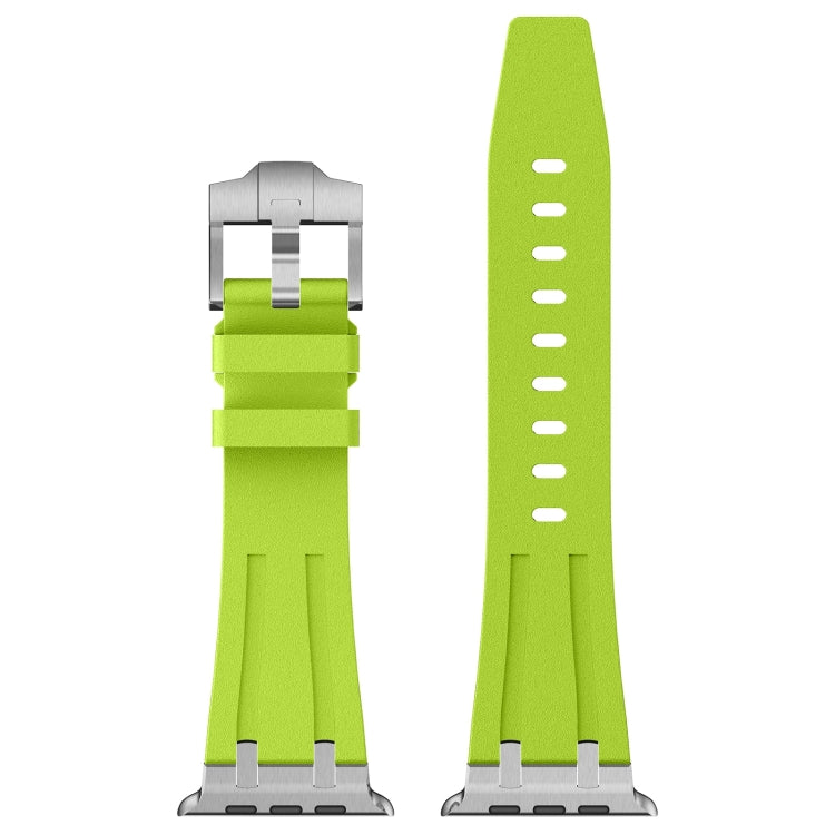 For Apple Watch Ultra 49mm Stone Grain Liquid Silicone Watch Band(Silver Green) - Watch Bands by PMC TechLife | Online Shopping South Africa | PMC TechLife