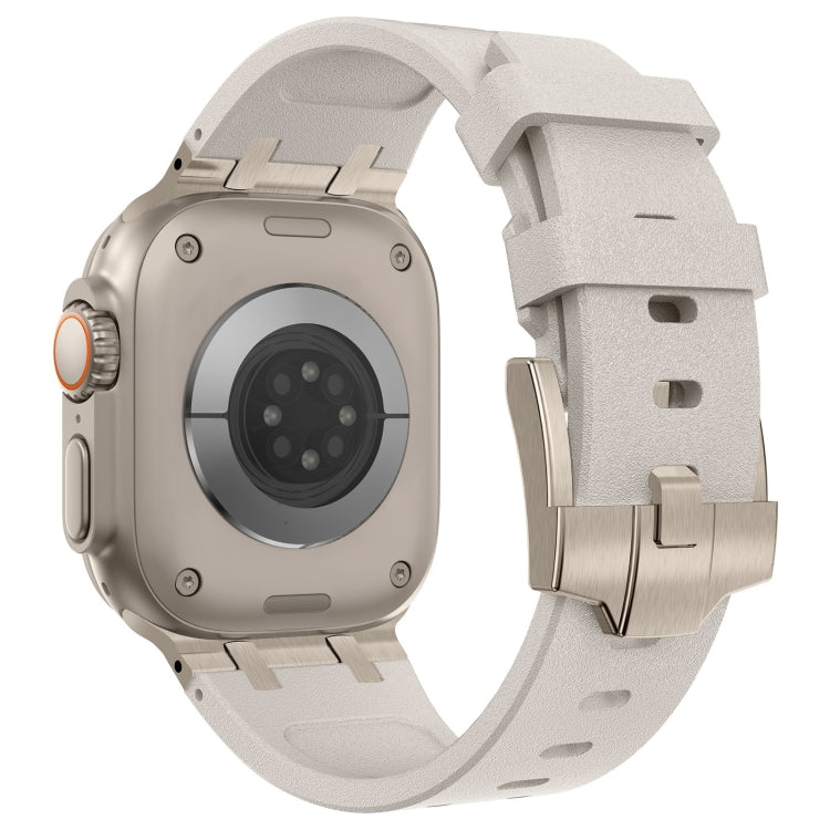 For Apple Watch Series 2 42mm Stone Grain Liquid Silicone Watch Band(Titanium Starlight) - Watch Bands by PMC TechLife | Online Shopping South Africa | PMC TechLife