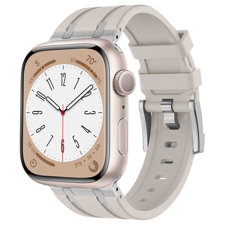 For Apple Watch Series 2 42mm Stone Grain Liquid Silicone Watch Band(Silver Starlight) - free shipping - PMC TechLife - Order now!