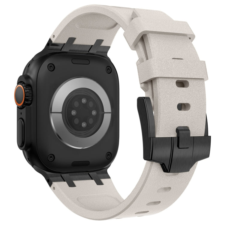For Apple Watch 42mm Stone Grain Liquid Silicone Watch Band(Black Starlight) - free shipping - PMC TechLife - Order now!