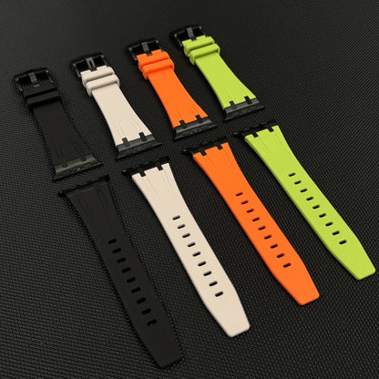 For Apple Watch SE 2023 44mm Stone Grain Liquid Silicone Watch Band(Titanium Green) - Watch Bands by PMC Jewellery | Online Shopping South Africa | PMC Jewellery