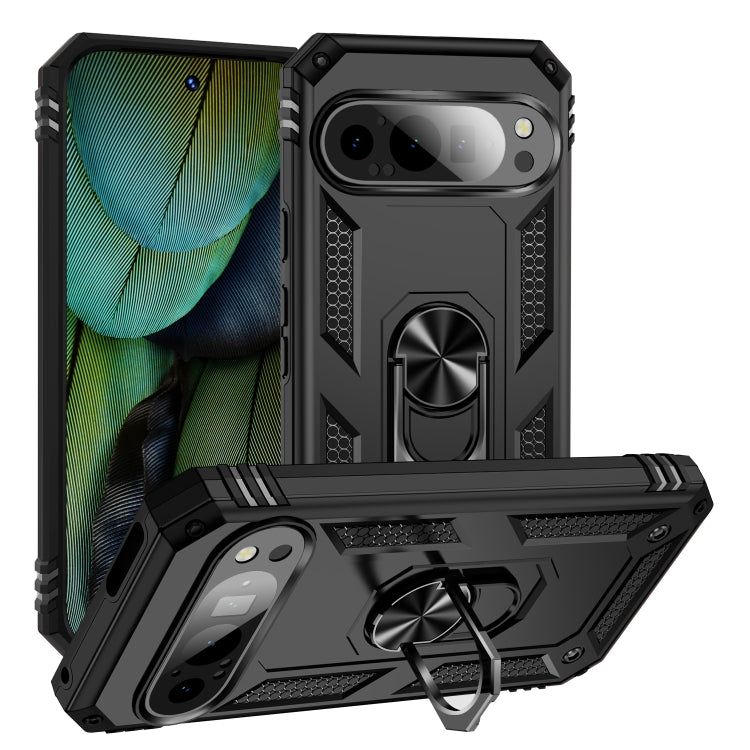 For Google Pixel 9 Shockproof TPU + PC Phone Case with Holder(Black) - Google Cases by PMC Jewellery | Online Shopping South Africa | PMC Jewellery | Buy Now Pay Later Mobicred