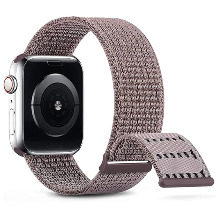 For Apple Watch Series 8 41mm Dual Hook and Loop Nylon Watch Band(Smoke Purple) - Watch Bands by PMC Jewellery | Online Shopping South Africa | PMC Jewellery