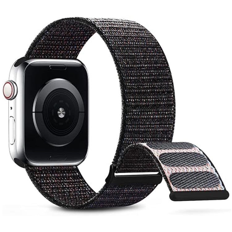 For Apple Watch Series 6 40mm Dual Hook and Loop Nylon Watch Band(Reflective Black) - Watch Bands by PMC TechLife | Online Shopping South Africa | PMC TechLife