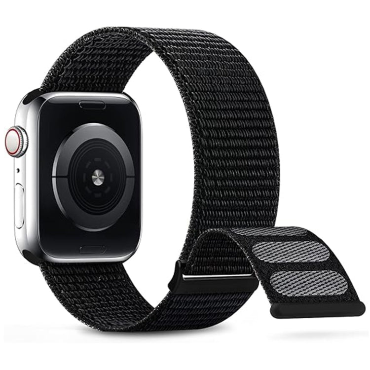 For Apple Watch 38mm Dual Hook and Loop Nylon Watch Band(Dark Black) - Watch Bands by PMC TechLife | Online Shopping South Africa | PMC TechLife