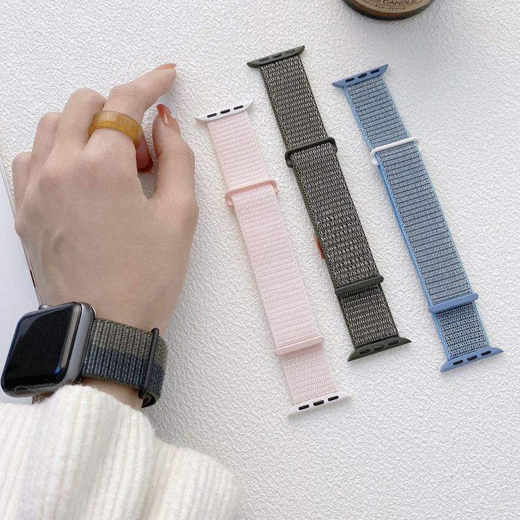 For Apple Watch Series 4 44mm Dual Hook and Loop Nylon Watch Band(Seashell) - Watch Bands by PMC TechLife | Online Shopping South Africa | PMC TechLife