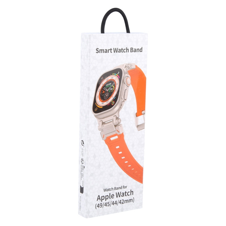 For Apple Watch Series 8 45mm Explorer TPU Watch Band(Black Orange) - free shipping - PMC TechLife - Order now!