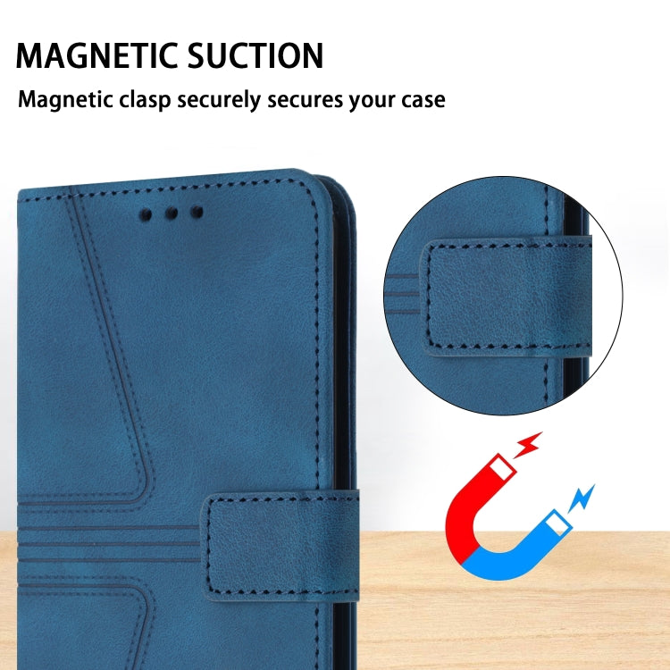 For iPhone 16 Plus Triangle Solid Color Leather Phone Case(Blue) - iPhone 16 Plus Cases by PMC Jewellery | Online Shopping South Africa | PMC Jewellery | Buy Now Pay Later Mobicred