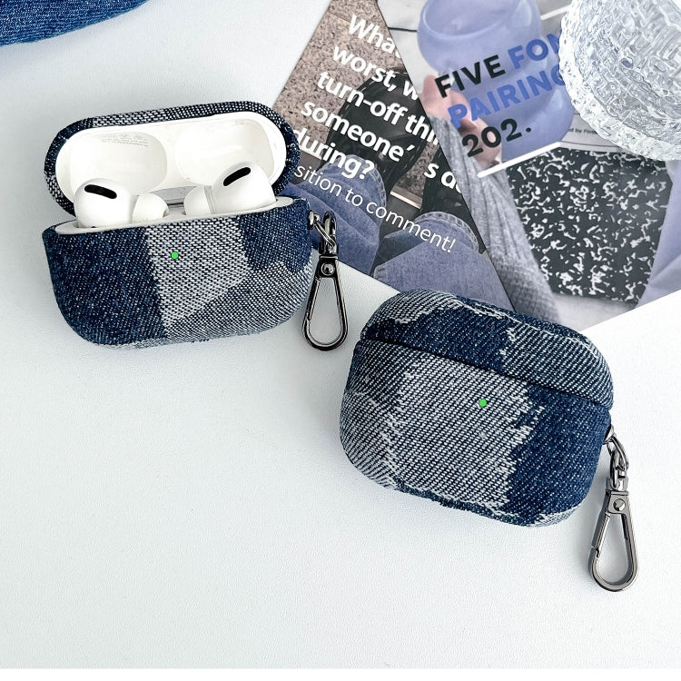 For AirPods 3 Stitching Denim Cloth Bluetooth Earphone Protective Case(Grid) - For AirPods 3 by PMC Jewellery | Online Shopping South Africa | PMC Jewellery | Buy Now Pay Later Mobicred