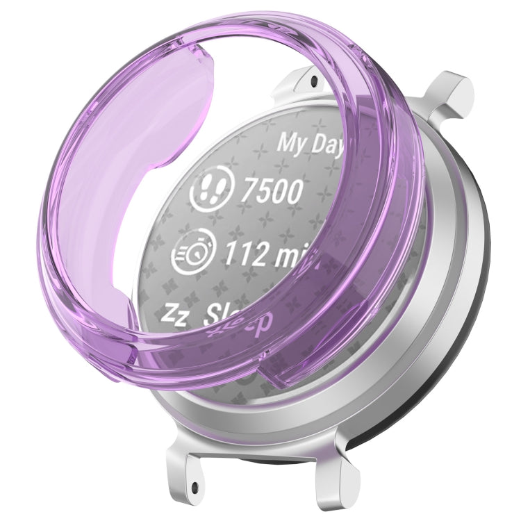 For Garmin Lily 2 Half Pack Hollow TPU Watch Protective Case(Transparent Purple) - Watch Cases by PMC Jewellery | Online Shopping South Africa | PMC Jewellery