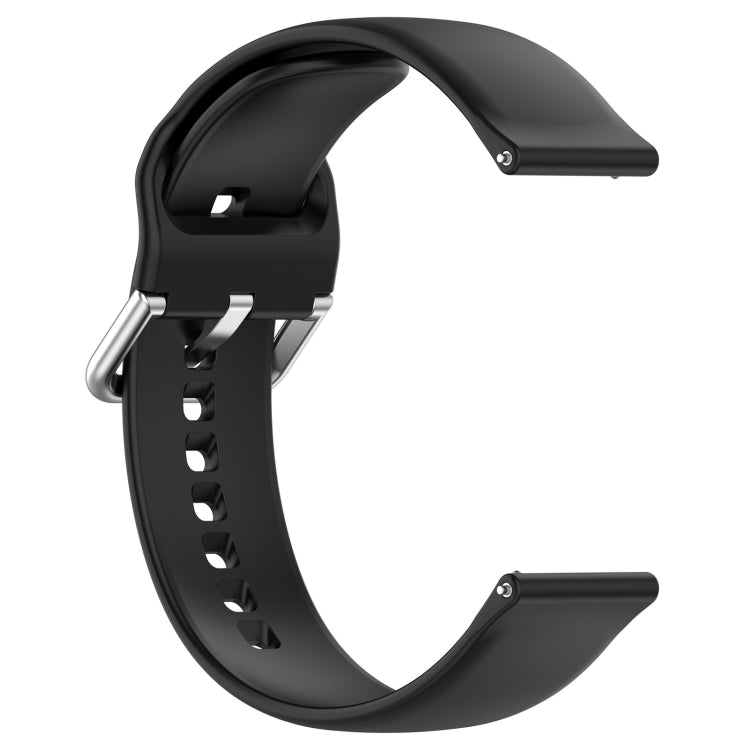 For Xiaomi Watch 2 Solid Color Metal Silver Buckle Silicone Watch Band, Size: S(Black) - Watch Bands by PMC Jewellery | Online Shopping South Africa | PMC Jewellery