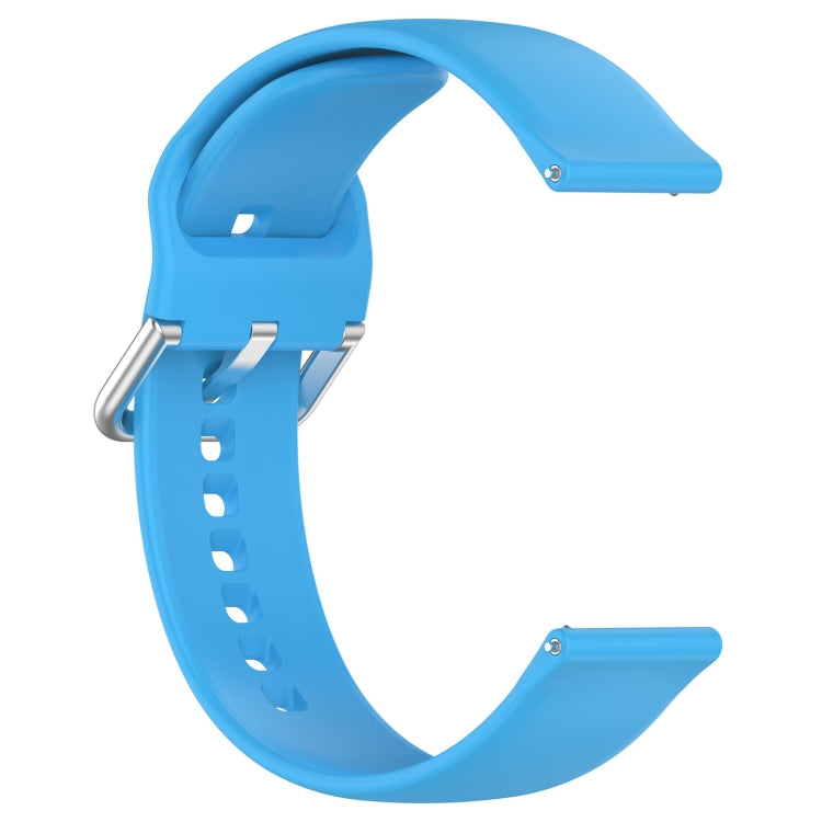 For Xiaomi Watch 2 Solid Color Metal Silver Buckle Silicone Watch Band, Size: S(Sky Blue) - Watch Bands by PMC Jewellery | Online Shopping South Africa | PMC Jewellery