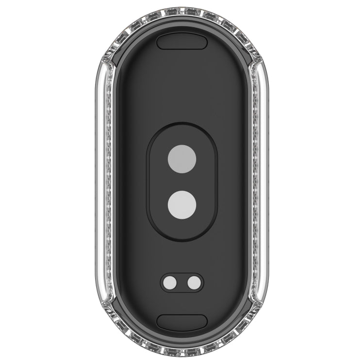 For Xiaomi Mi Band 8 Diamond Half Pack Hollow PC Watch Protective Case(Transparent) - Watch Cases by PMC Jewellery | Online Shopping South Africa | PMC Jewellery