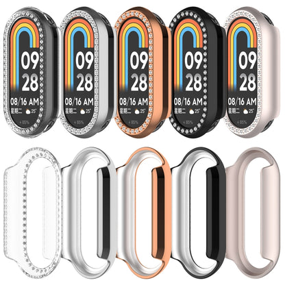 For Xiaomi Mi Band 8 Diamond Half Pack Hollow PC Watch Protective Case(Starlight) - Watch Cases by PMC Jewellery | Online Shopping South Africa | PMC Jewellery