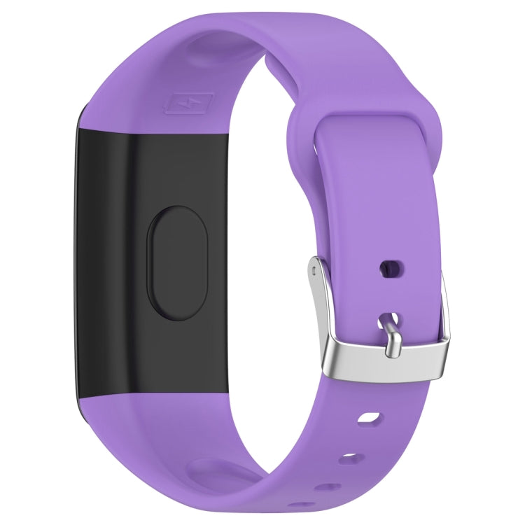 For Mambo Band 6S Solid Color Silver Buckle Silicone Watch Band(Purple) - Watch Bands by PMC Jewellery | Online Shopping South Africa | PMC Jewellery