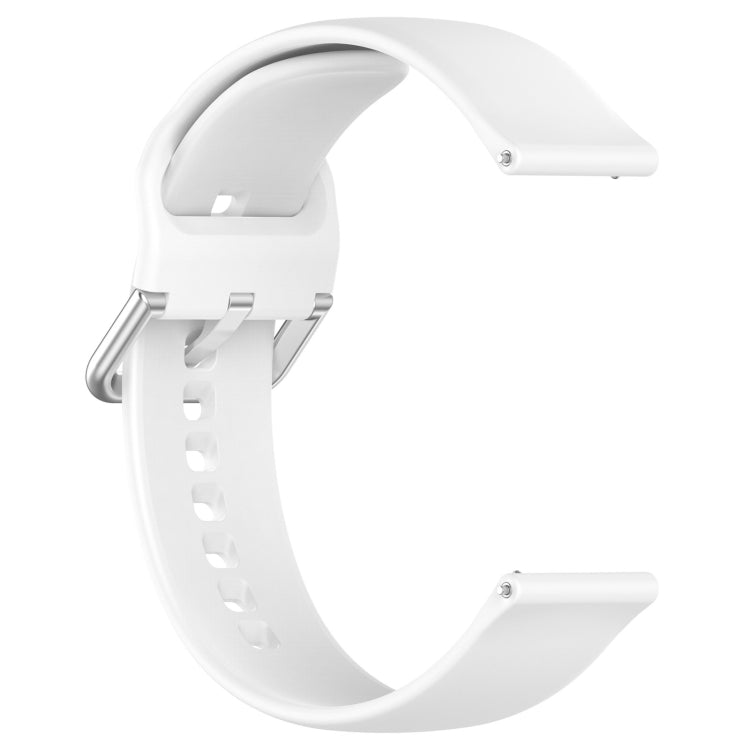 For CMF Watch Pro D395 22mm Solid Color Silver Buckle Silicone Watch Band, Size:L(White) - Watch Bands by PMC Jewellery | Online Shopping South Africa | PMC Jewellery