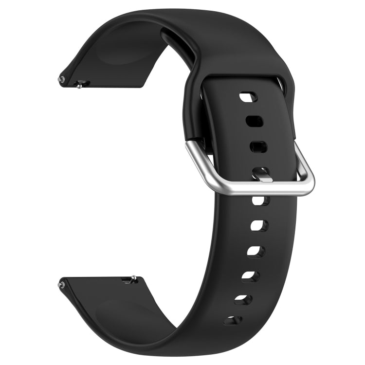 For CMF Watch Pro D395 / Watch Pro 2 22mm Solid Color Silver Buckle Silicone Watch Band, Size:L(Black) - Watch Bands by PMC TechLife | Online Shopping South Africa | PMC TechLife | Buy Now Pay Later Mobicred