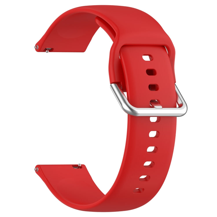 For CMF Watch Pro D395 / Watch Pro 2 22mm Solid Color Silver Buckle Silicone Watch Band, Size:L(Red) - free shipping - PMC TechLife - Order now!