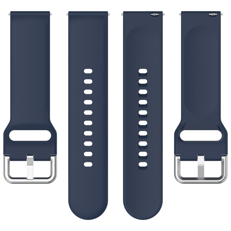 For CMF Watch Pro D395 22mm Solid Color Silver Buckle Silicone Watch Band, Size:L(Midnight Blue) - Watch Bands by PMC Jewellery | Online Shopping South Africa | PMC Jewellery