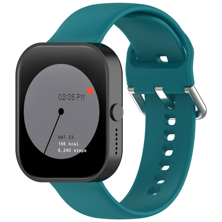 For CMF Watch Pro D395 22mm Solid Color Silver Buckle Silicone Watch Band, Size:S(Green) - Watch Bands by PMC TechLife | Online Shopping South Africa | PMC TechLife