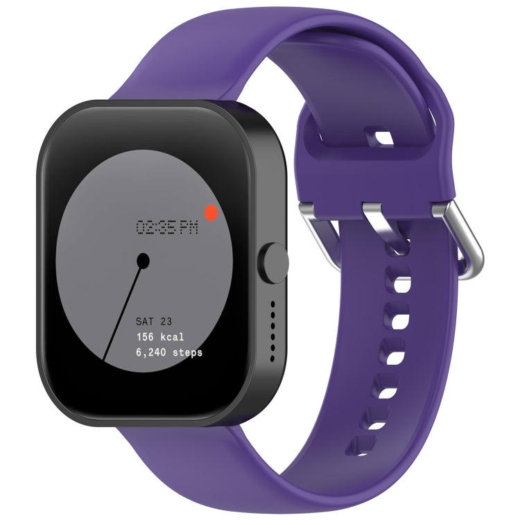 For CMF Watch Pro D395 22mm Solid Color Silver Buckle Silicone Watch Band, Size:S(Purple) - Watch Bands by PMC TechLife | Online Shopping South Africa | PMC TechLife