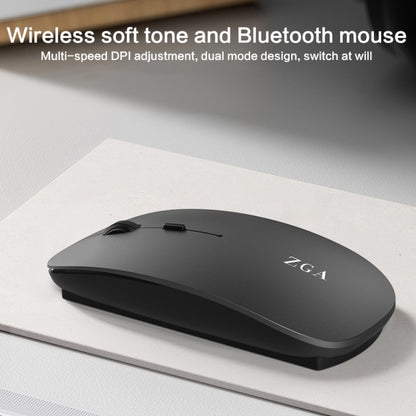 ZGA Chinchilla Dual Mode Wireless 2.4G + Bluetooth 5.0 Mouse(Black) - Wireless Mice by ZGA | Online Shopping South Africa | PMC Jewellery | Buy Now Pay Later Mobicred