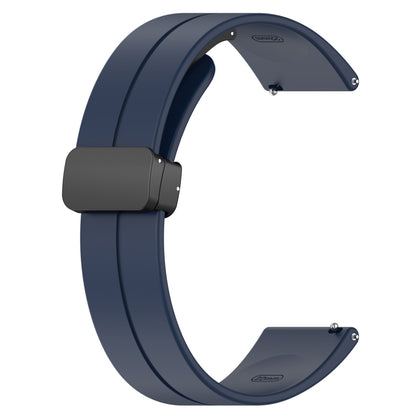 18mm Groove Folding Black Buckle Silicone Watch Band(Midnight Blue) - 18mm Bands by PMC Jewellery | Online Shopping South Africa | PMC Jewellery | Buy Now Pay Later Mobicred