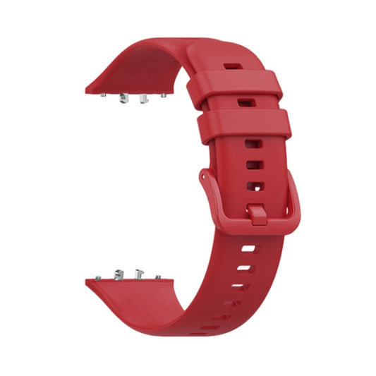 For Samsung Galaxy Fit 3 Solid Color Buckle Silicone Watch Band(Red) - Watch Bands by PMC Jewellery | Online Shopping South Africa | PMC Jewellery