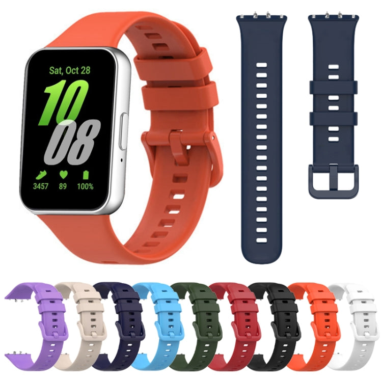 For Samsung Galaxy Fit 3 Solid Color Buckle Silicone Watch Band(Purple) - Watch Bands by PMC TechLife | Online Shopping South Africa | PMC TechLife