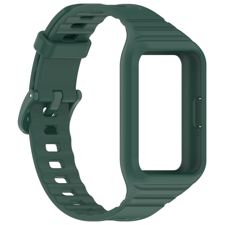 For Samsung Galaxy Fit 3 Solid Color Integrated TPU Watch Band(Dark Green) - Watch Bands by PMC Jewellery | Online Shopping South Africa | PMC Jewellery