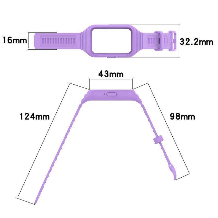 For Samsung Galaxy Fit 3 Solid Color Integrated TPU Watch Band(Black) - Watch Bands by PMC TechLife | Online Shopping South Africa | PMC TechLife