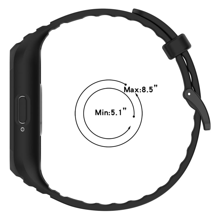 For Samsung Galaxy Fit 3 Solid Color Integrated TPU Watch Band(Black) - Watch Bands by PMC TechLife | Online Shopping South Africa | PMC TechLife