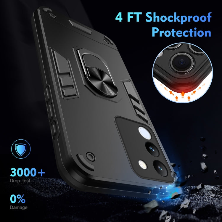 For vivo V29e 5G Shockproof Metal Ring Holder Phone Case(Black) - free shipping - PMC TechLife - Order now!