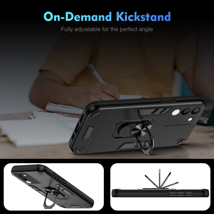 For vivo V29e 5G Shockproof Metal Ring Holder Phone Case(Black) - free shipping - PMC TechLife - Order now!