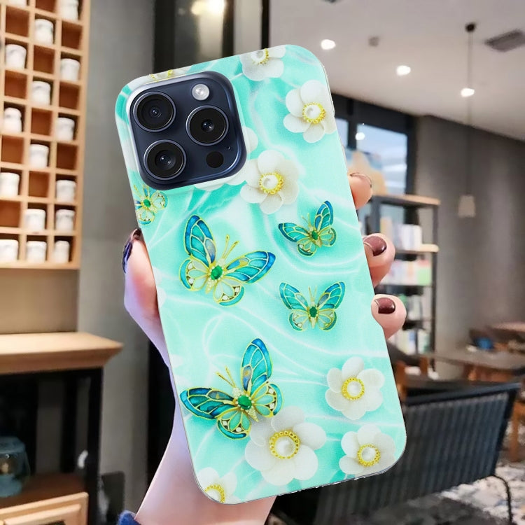 For iPhone 16 Pro Colorful Painting Pattern TPU Phone Case(Butterflies) - iPhone 16 Pro Cases by PMC Jewellery | Online Shopping South Africa | PMC Jewellery | Buy Now Pay Later Mobicred