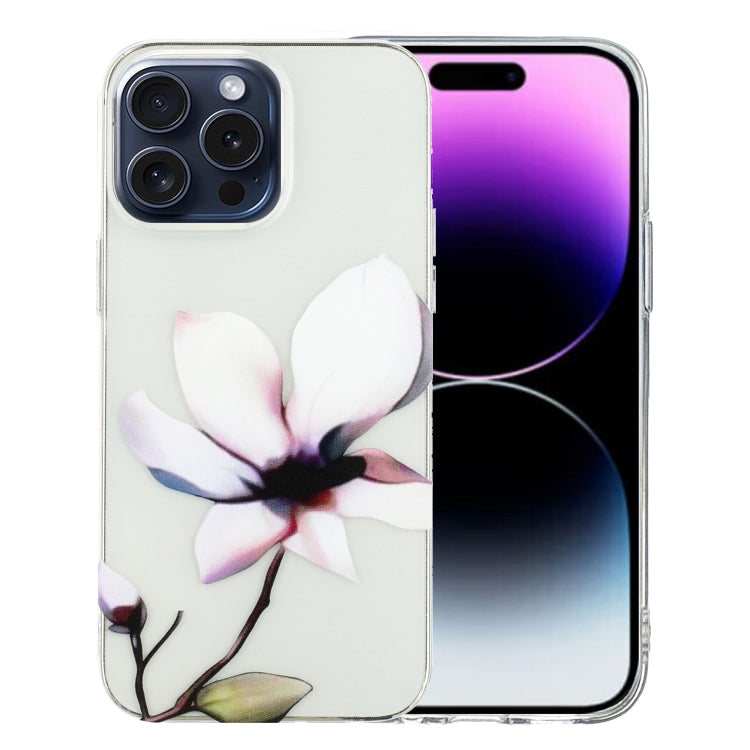 For iPhone 16 Pro Colorful Painting Pattern TPU Phone Case(White Flowers) - iPhone 16 Pro Cases by PMC Jewellery | Online Shopping South Africa | PMC Jewellery | Buy Now Pay Later Mobicred