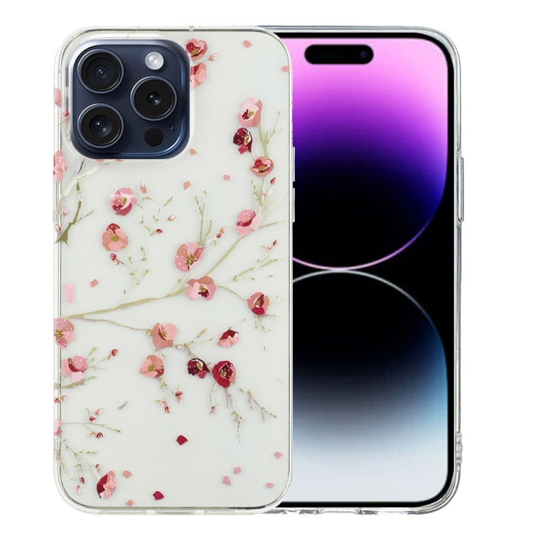 For iPhone 16 Pro Colorful Painting Pattern TPU Phone Case(Red Flowers) - iPhone 16 Pro Cases by PMC Jewellery | Online Shopping South Africa | PMC Jewellery | Buy Now Pay Later Mobicred