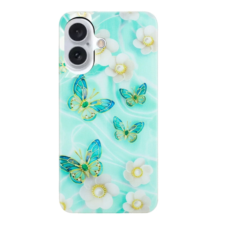 For iPhone 16 Colorful Painting Pattern TPU Phone Case(Butterflies) - iPhone 16 Cases by PMC Jewellery | Online Shopping South Africa | PMC Jewellery | Buy Now Pay Later Mobicred