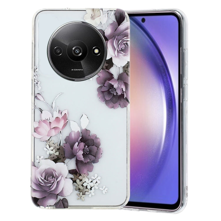 For Xiaomi Redmi A3 Colorful Painting Pattern TPU Phone Case(Peony) - Xiaomi Cases by PMC Jewellery | Online Shopping South Africa | PMC Jewellery