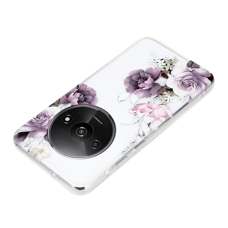 For Xiaomi Redmi A3 Colorful Painting Pattern TPU Phone Case(Peony) - Xiaomi Cases by PMC TechLife | Online Shopping South Africa | PMC TechLife