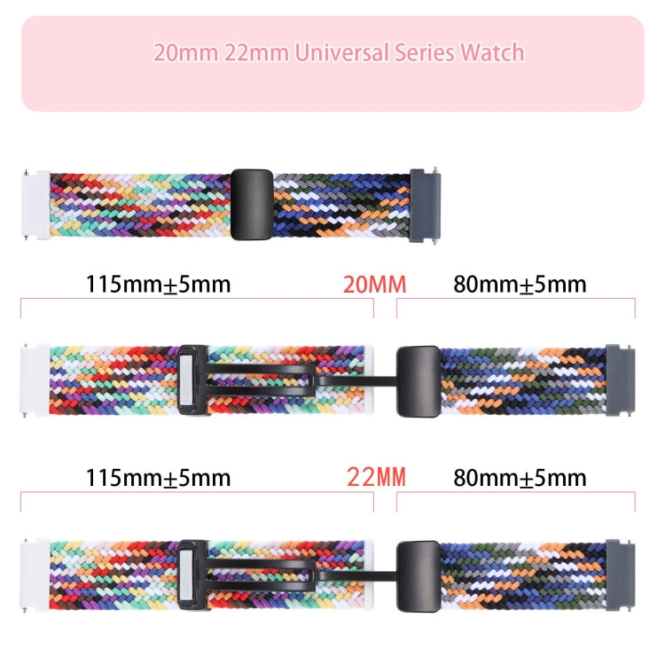 18mm Two-color Magnetic Braided Nylon Watch Band(Blue Black) - 18mm Bands by PMC TechLife | Online Shopping South Africa | PMC TechLife | Buy Now Pay Later Mobicred