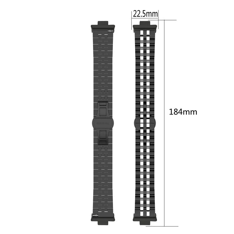 For  Xiaomi Redmi Watch 4 Five-bead Butterfly Buckle Metal Watch Band(Black) - Watch Bands by PMC Jewellery | Online Shopping South Africa | PMC Jewellery