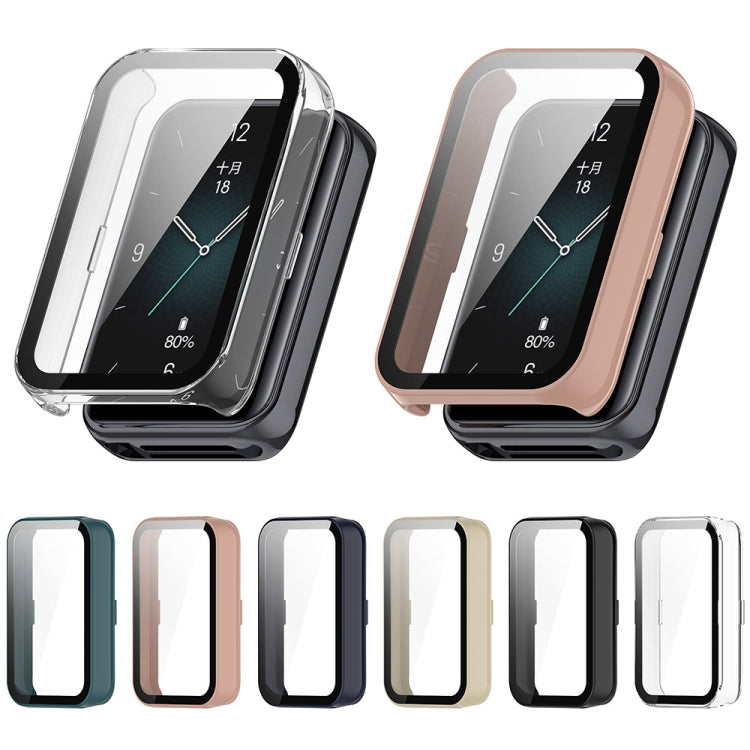 For Honor Band 9 PC + Tempered Film Integrated Watch Protective Case(Pink) - Watch Cases by PMC TechLife | Online Shopping South Africa | PMC TechLife | Buy Now Pay Later Mobicred