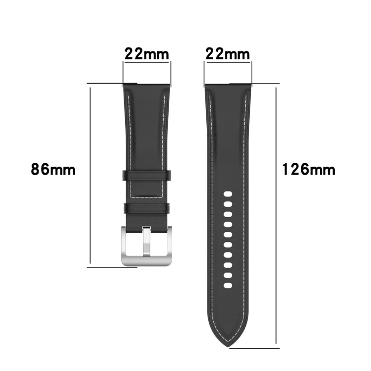 For Xiaomi Watch 2 22mm Genuine Leather Watch Band(Black) - Watch Bands by PMC TechLife | Online Shopping South Africa | PMC TechLife